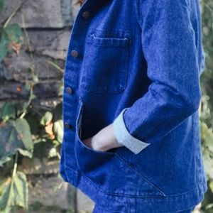 CARLEEN TRIANGLE POCKET JACKET - BLUE